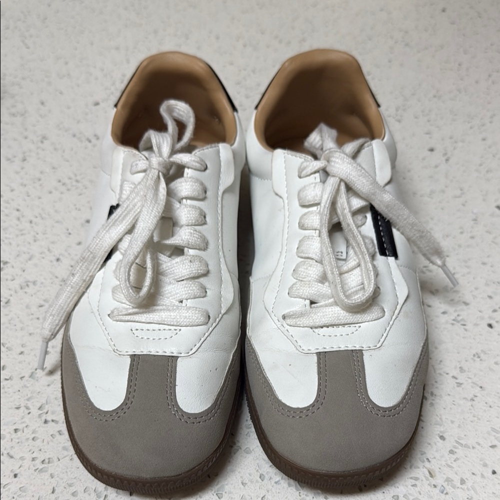 Steve Madden White and Gray Retro Sneakers